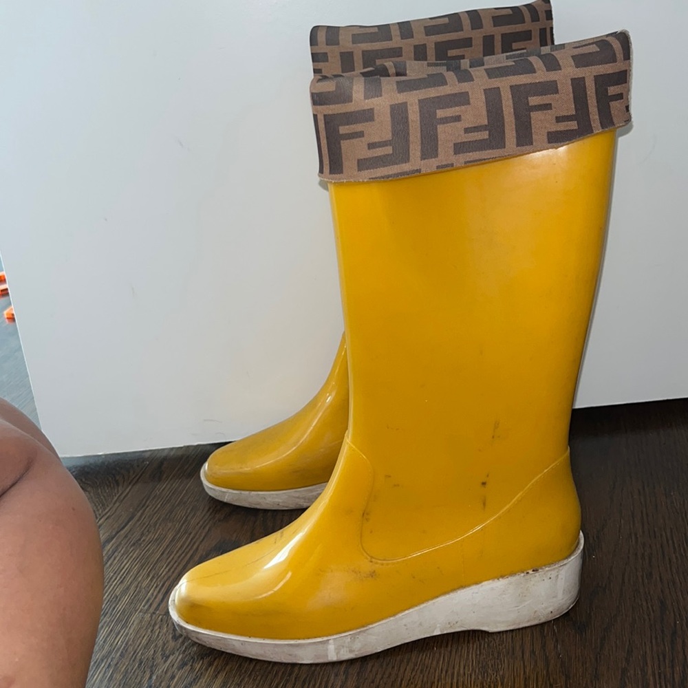 Yellow Fendi Rainboots